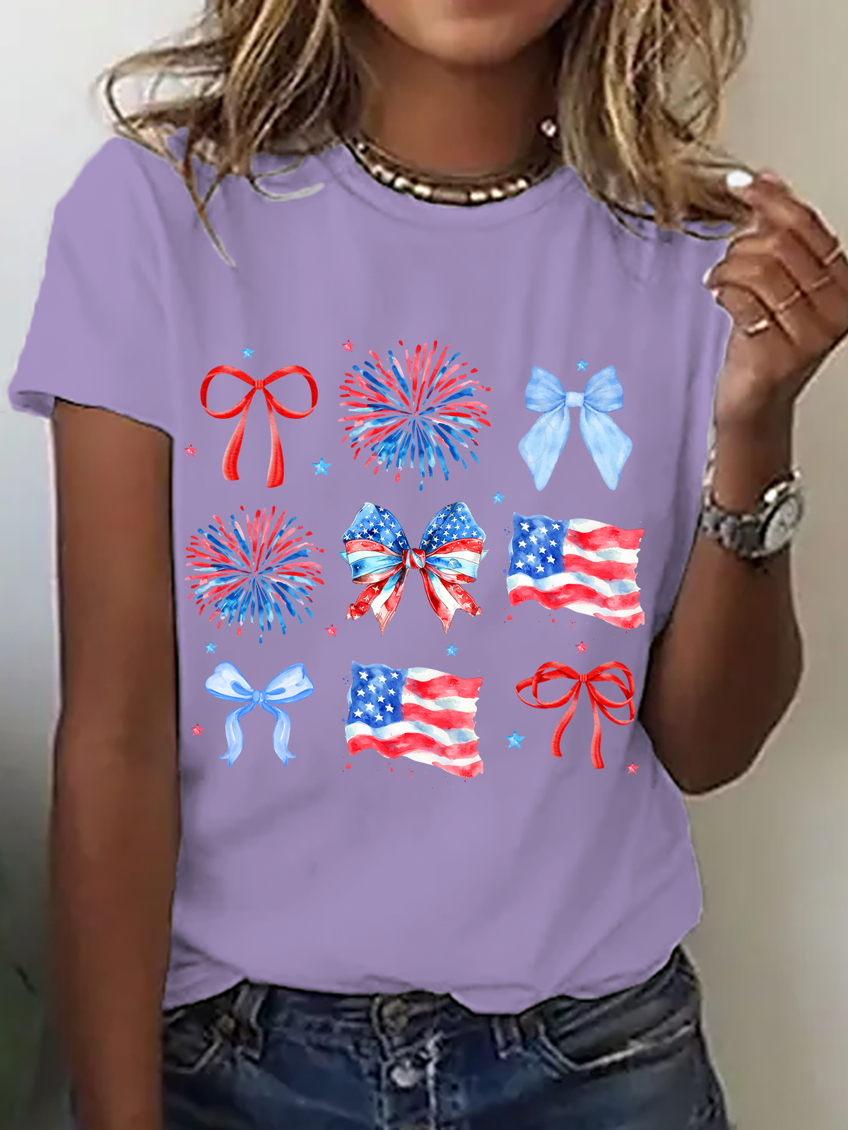 American 4th Of July Gifts Cotton T-Shirt