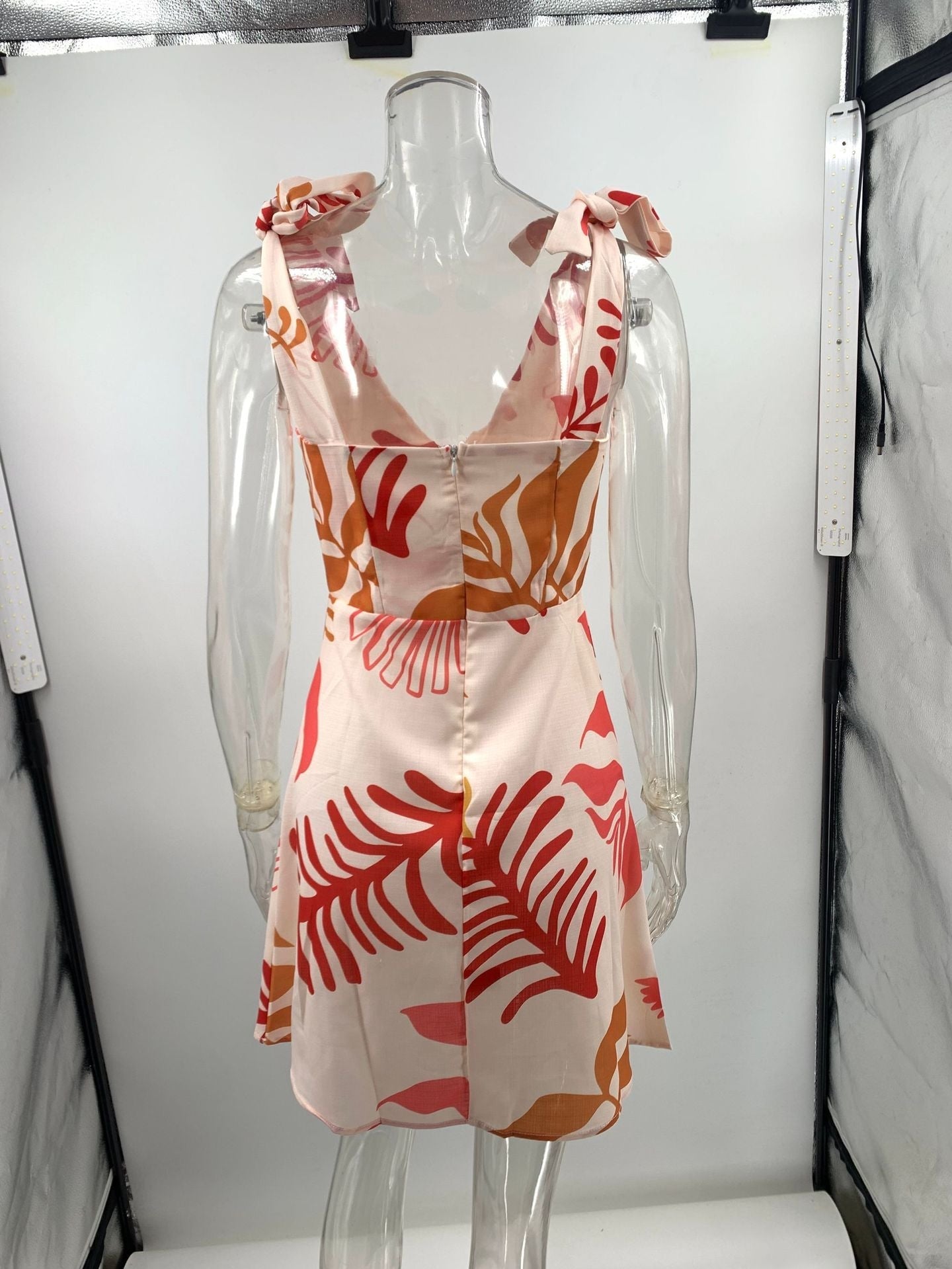 Summer Printed Tie-Front Mini Dress | Flirty Vacation Dress