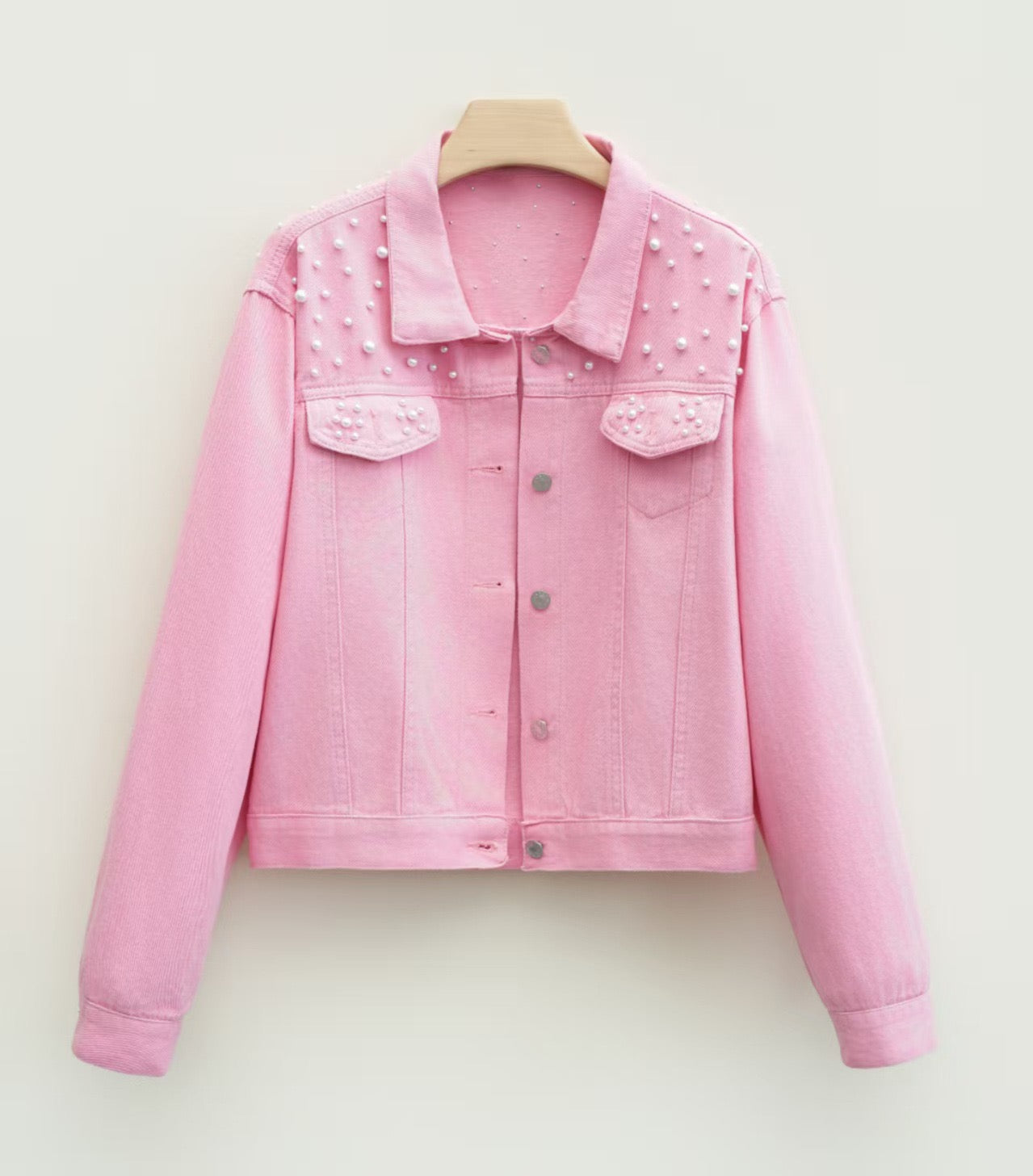 Pearl Embellished Denim Jacket