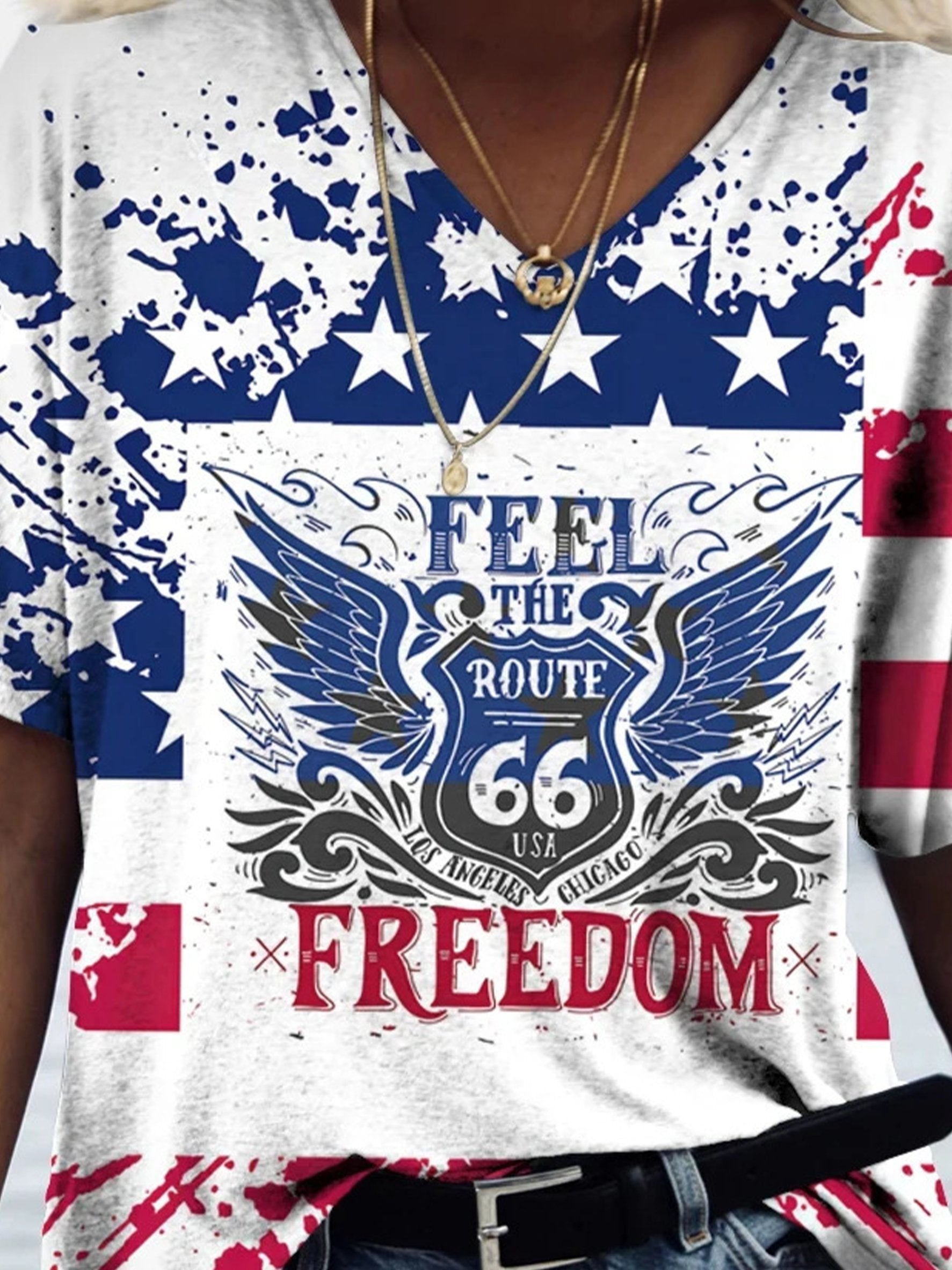 250th anniversary Independence Day Casual V Neck T-Shirt