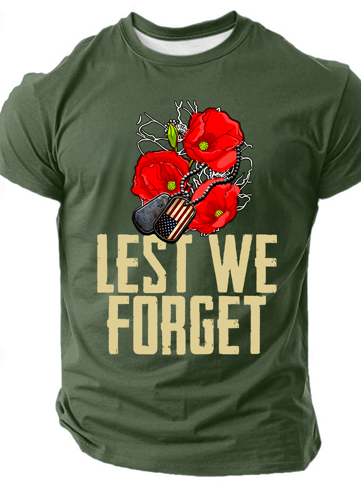 Lest We Forget,Veteran's Day Shirt, Memorial Day Cotton T-Shirt