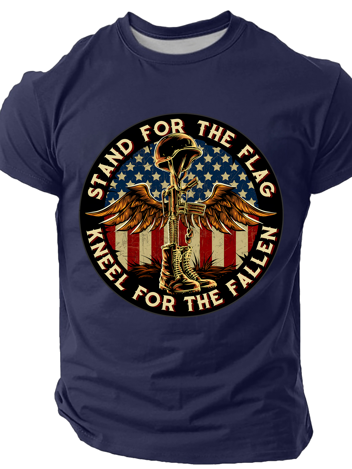 Stand For The Flag Kneel For The Cross Cotton T-Shirt