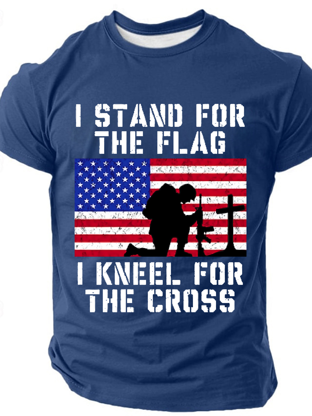 Men's I Stand For The Flag And Kneel For The Cross Short Sleeve T-shirt