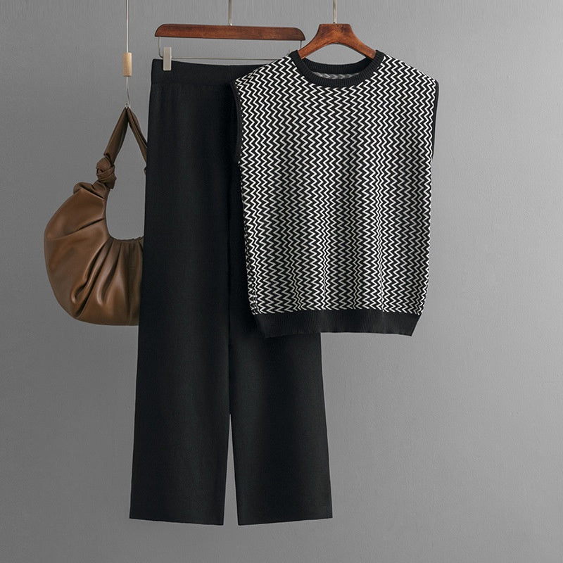Two-Piece Knit Vest and Pants Set