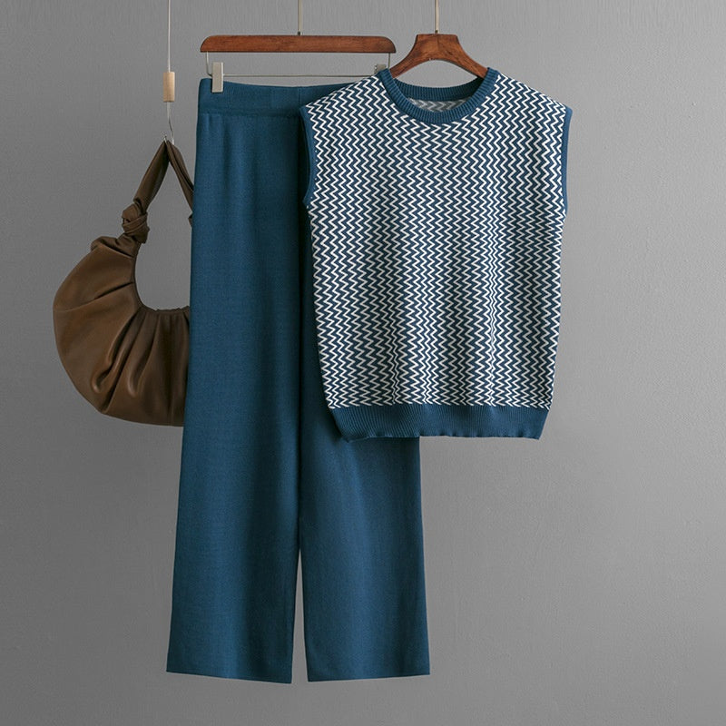 Two-Piece Knit Vest and Pants Set
