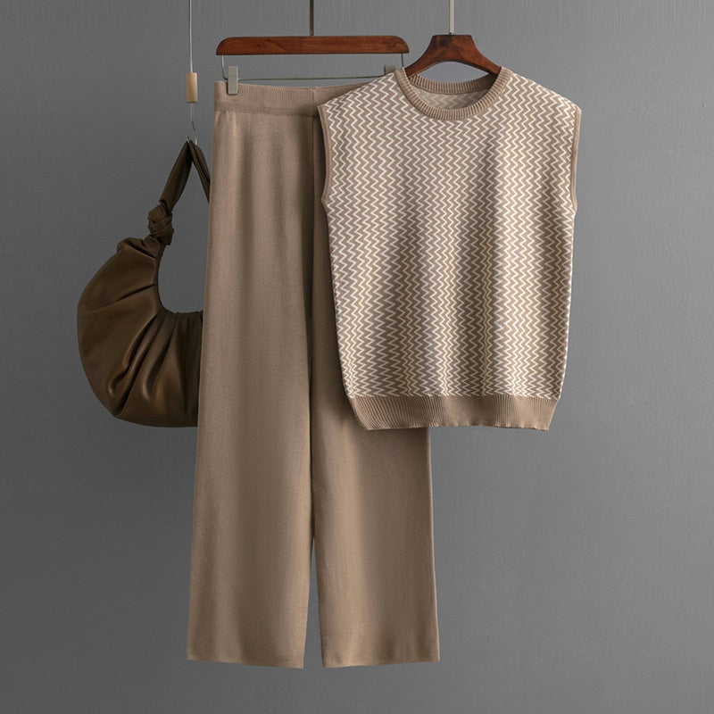 Two-Piece Knit Vest and Pants Set