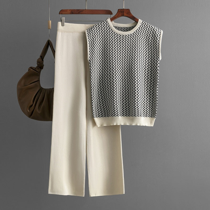 Two-Piece Knit Vest and Pants Set