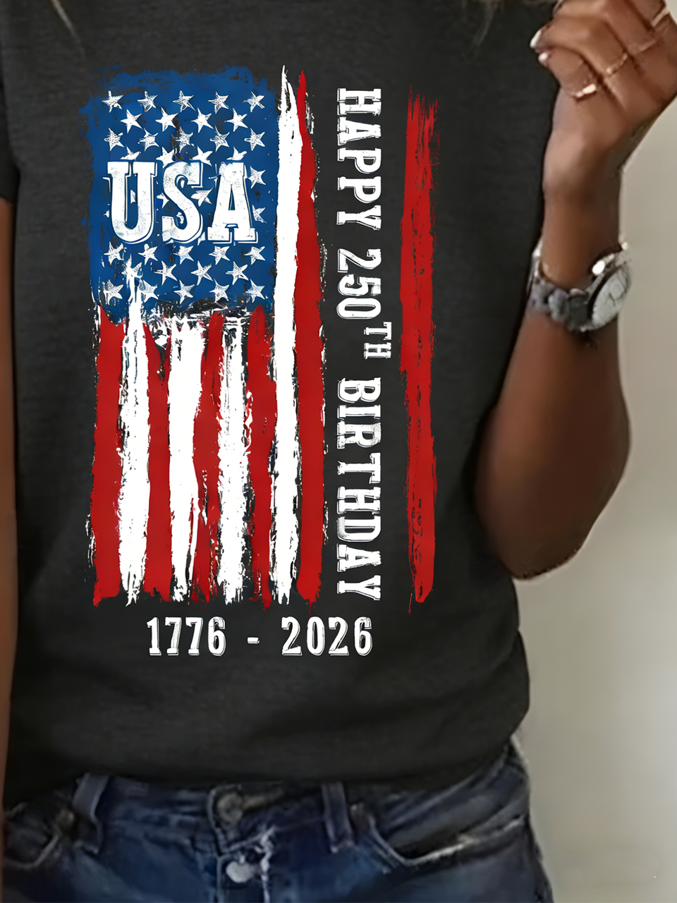 Retro American 250th Anniversary T-shirt, Vintage Independence Day T-shirt