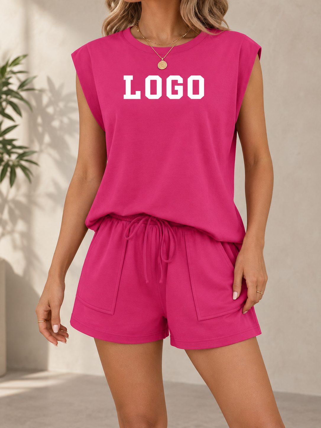 Custom Sleeveless T-Shirt and Shorts Set