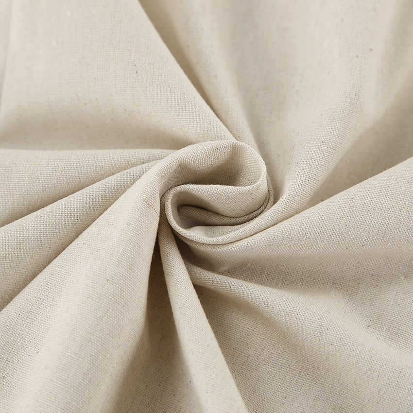 French Khaki Strapless Backless Maxi Dress | Cotton Linen Resort Dress