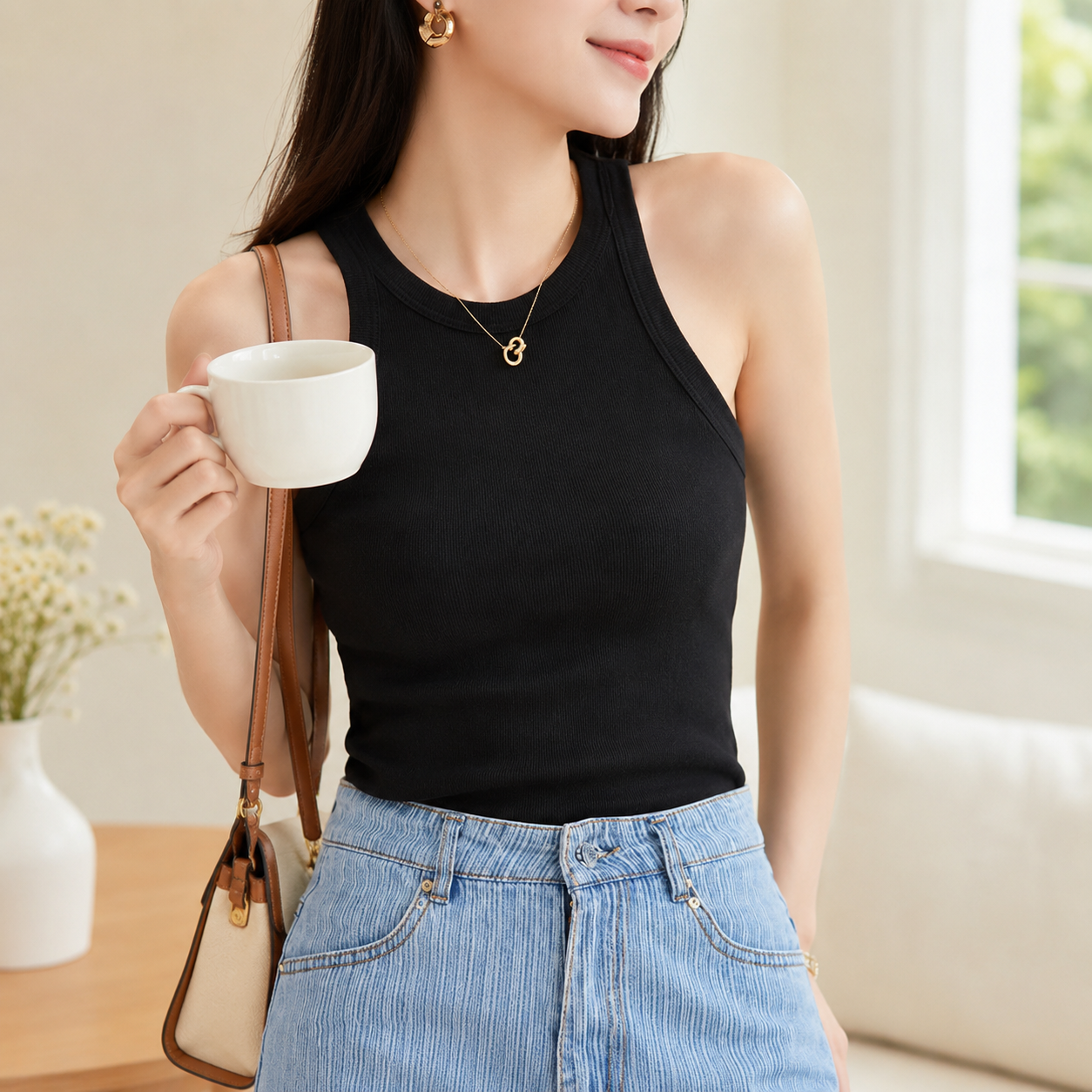 Halter Neck Summer Tank Top | Trendy Breathable Layering Cami