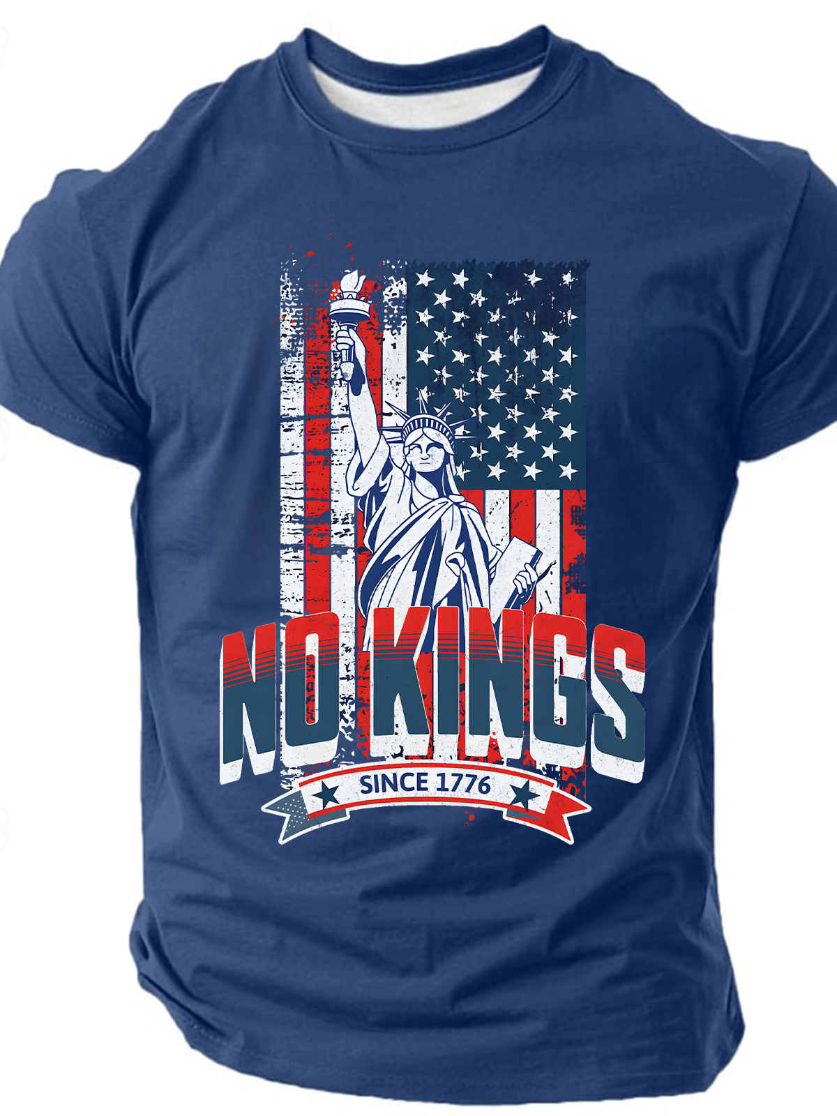 No Kings Since 1776 Statue Of Liberty Patriotic Cotton T-Shirt