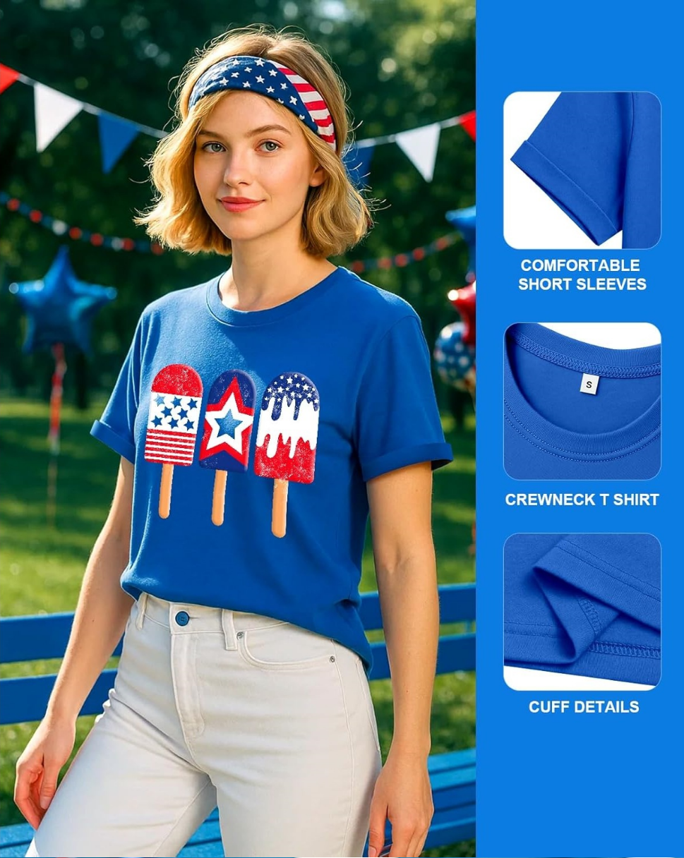 Women's 250th Anniversary Of The Founding Of the United States Cotton Vintage Short Sleeve Crew Neck 3D Printing Daily Going Out Casual T-Shirt
