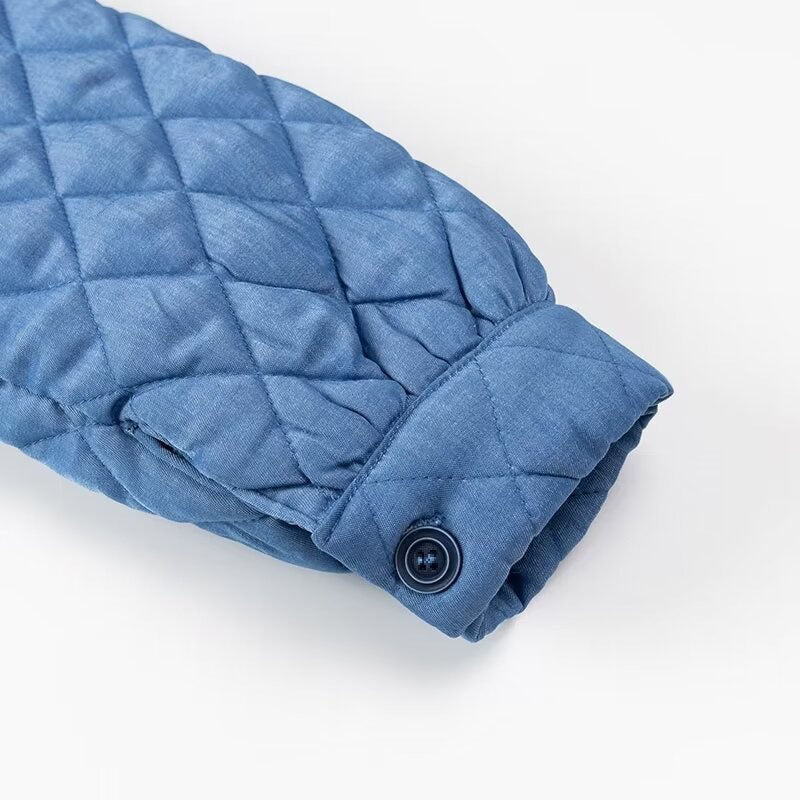 Ruffle Collar Quilted Jacket