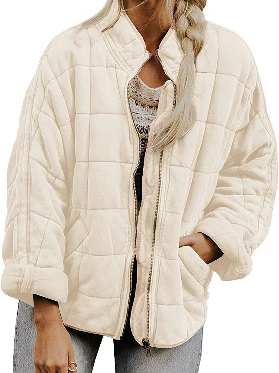 Pocket Stand Collar Puffer Jacket