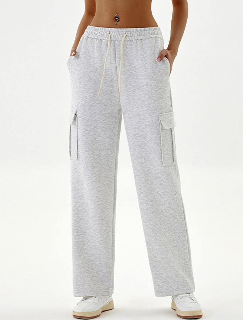 Cargo Style Cropped Top and Wide-Leg Pants Set