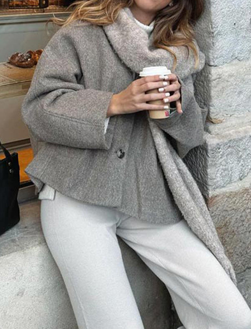 Oversized Button-Up Wool Coat