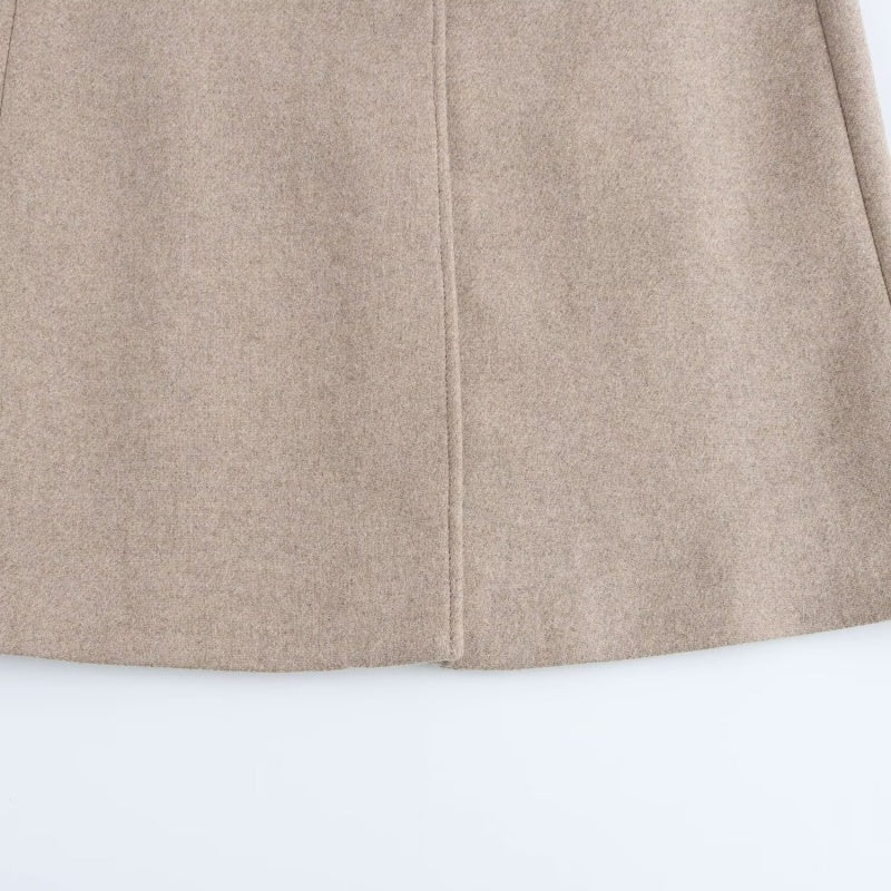 Longline Coat with Faux Fur Collar