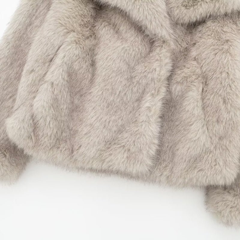 Cropped Faux Fur Jacket