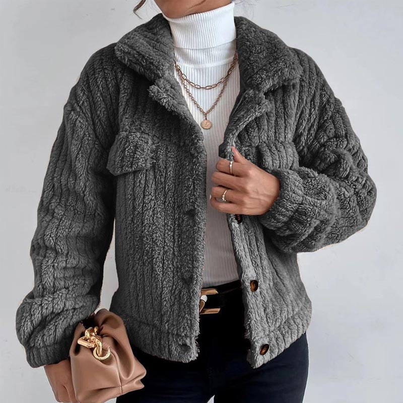 Plush Collar Coat