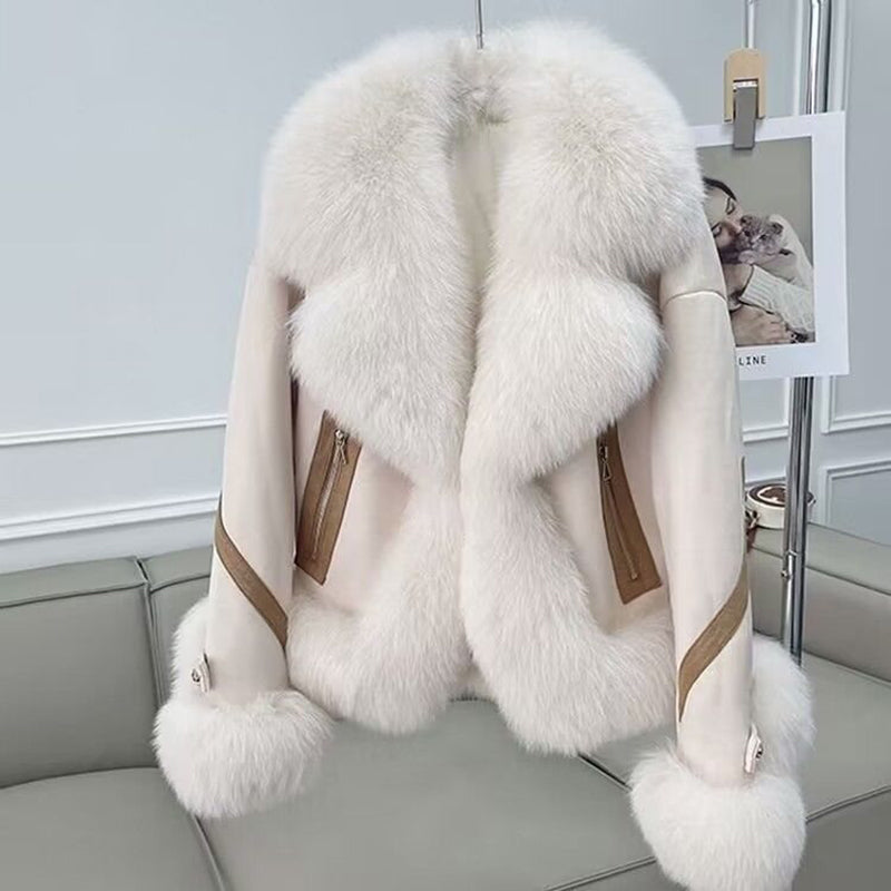Faux Fur Collar Cropped Jacket