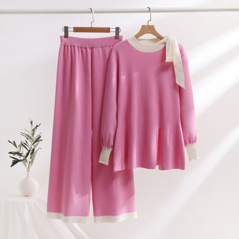 Loose Knit Sweater and Wide-Leg Pants