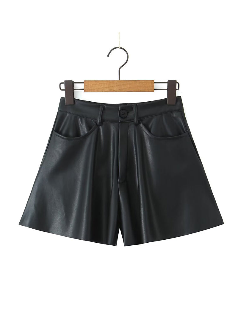 Minimalist Faux Leather Shorts