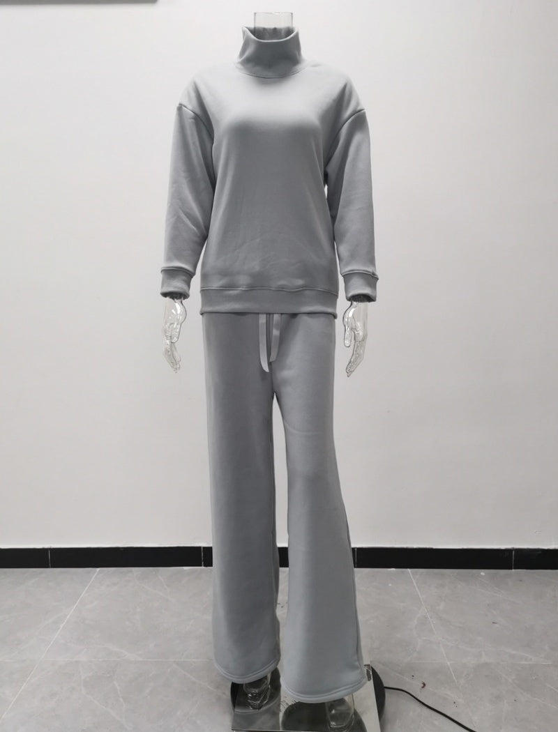 Oversized Knit Top and Wide-Leg Pants Set