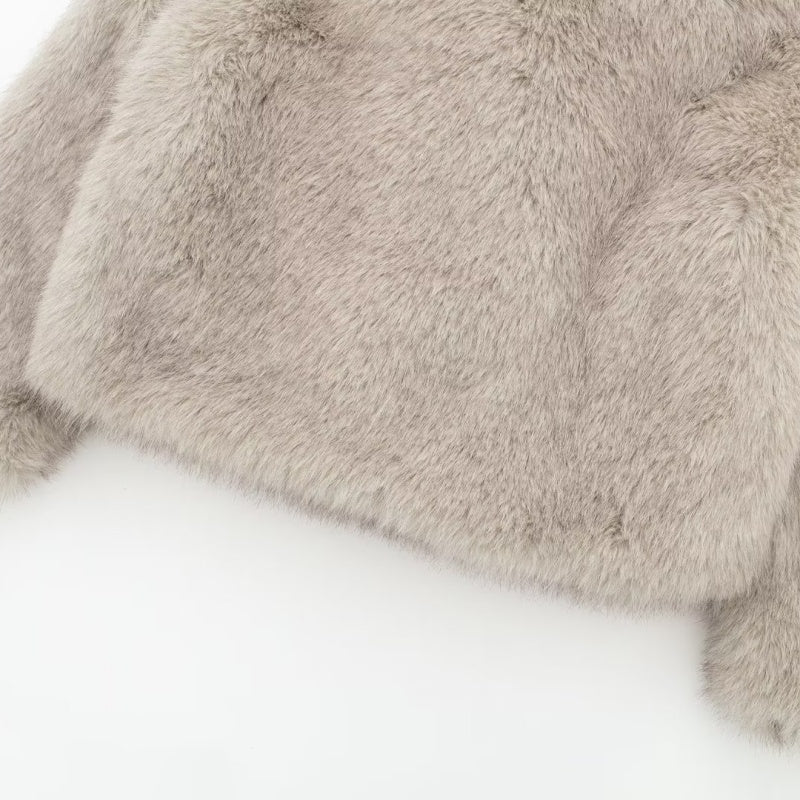 Cropped Faux Fur Jacket