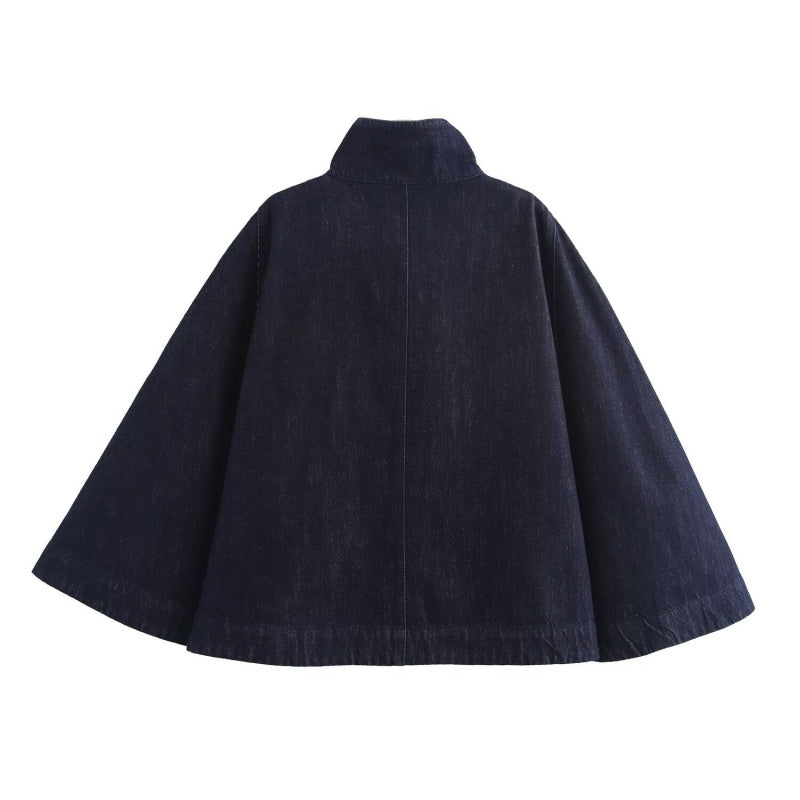 High-Neck Cape Coat
