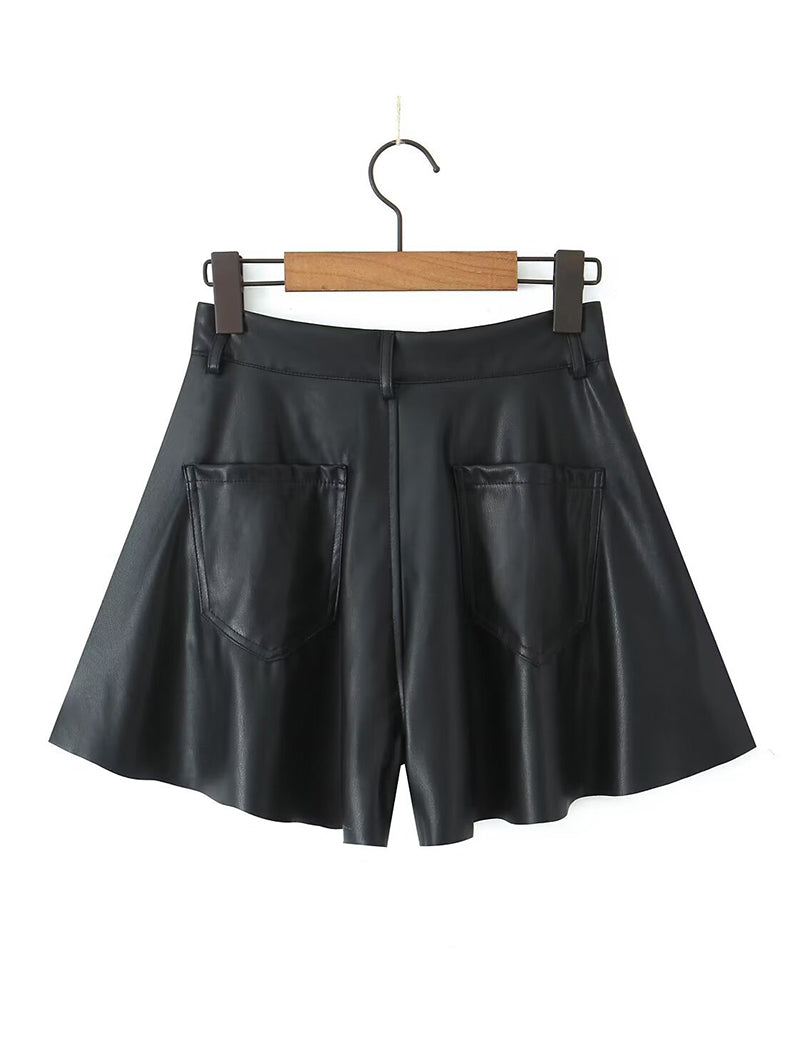 Minimalist Faux Leather Shorts