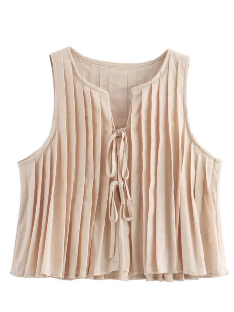Pleated Vest and Skirt Set
