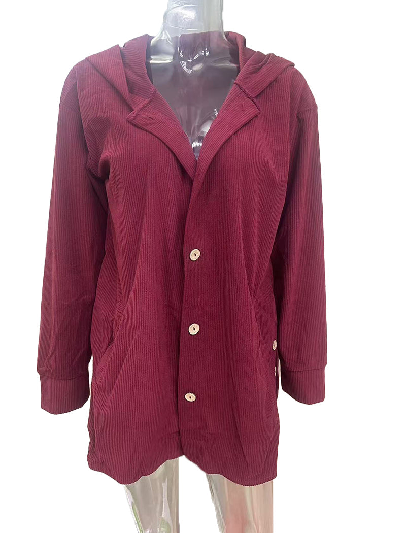 Hooded Corduroy Jacket