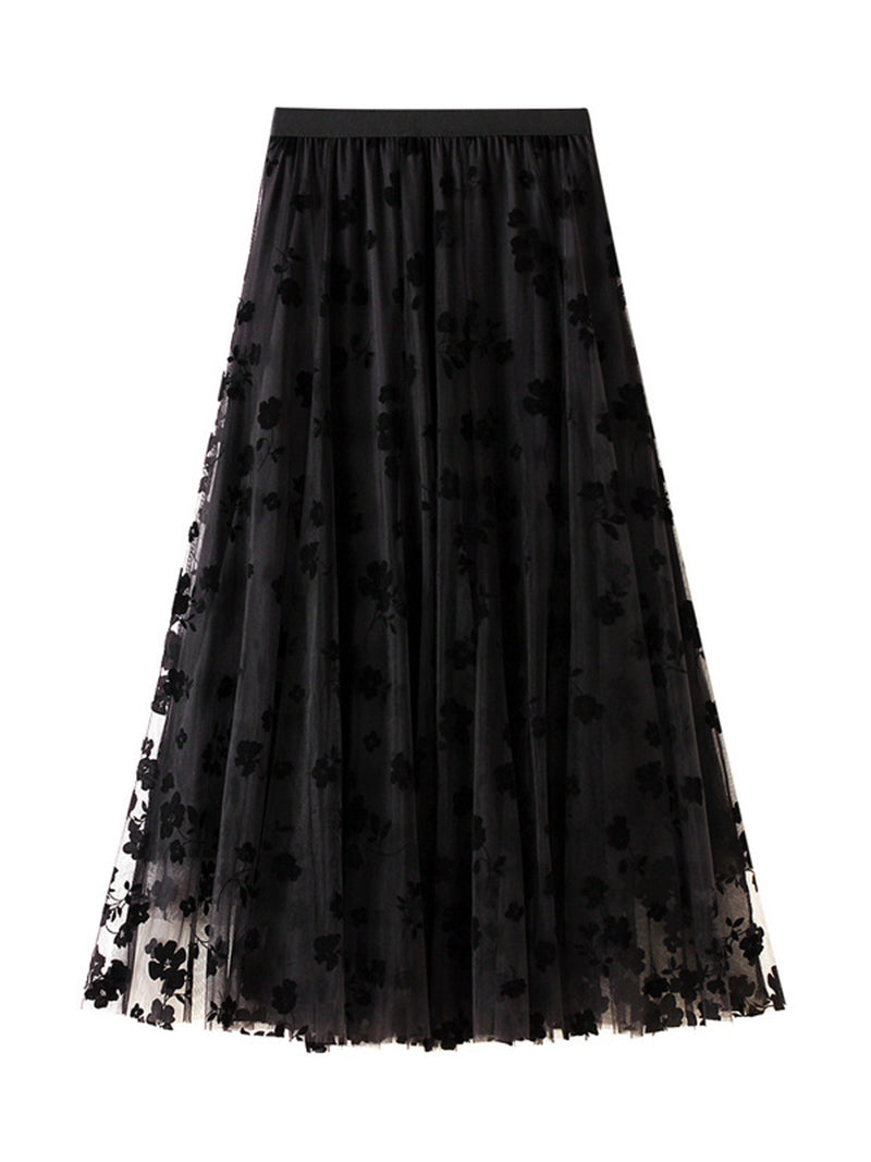 Floral Print Pleated Skirt
