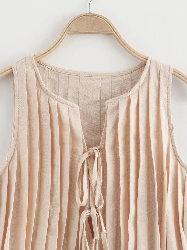 Pleated Vest and Skirt Set