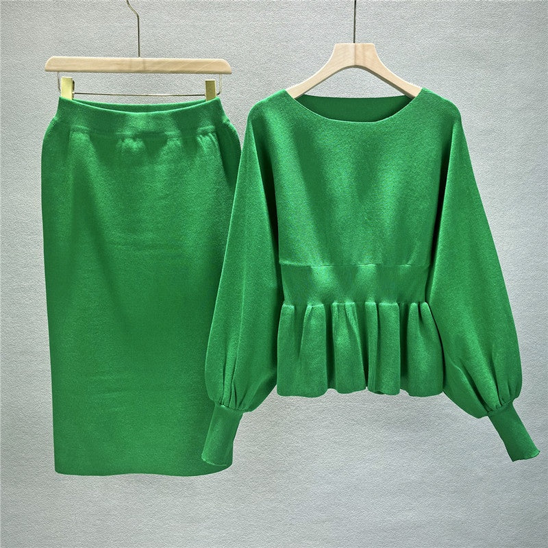 Peplum Top and Skirt Set