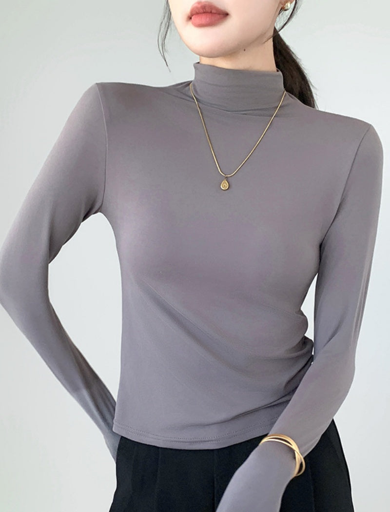 Slim-Fit Turtleneck Long-Sleeve Top