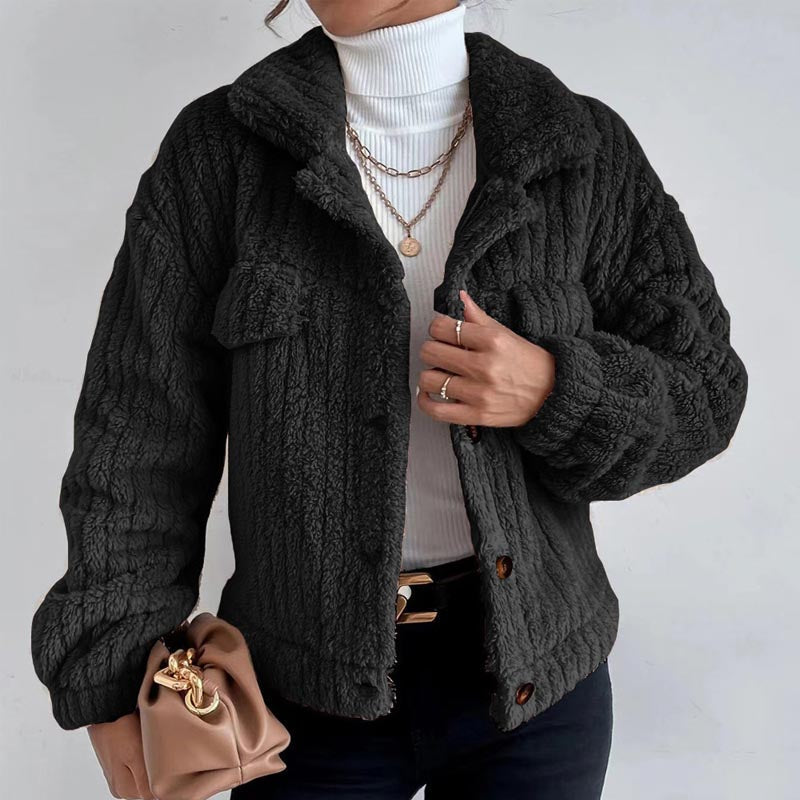 Plush Collar Coat