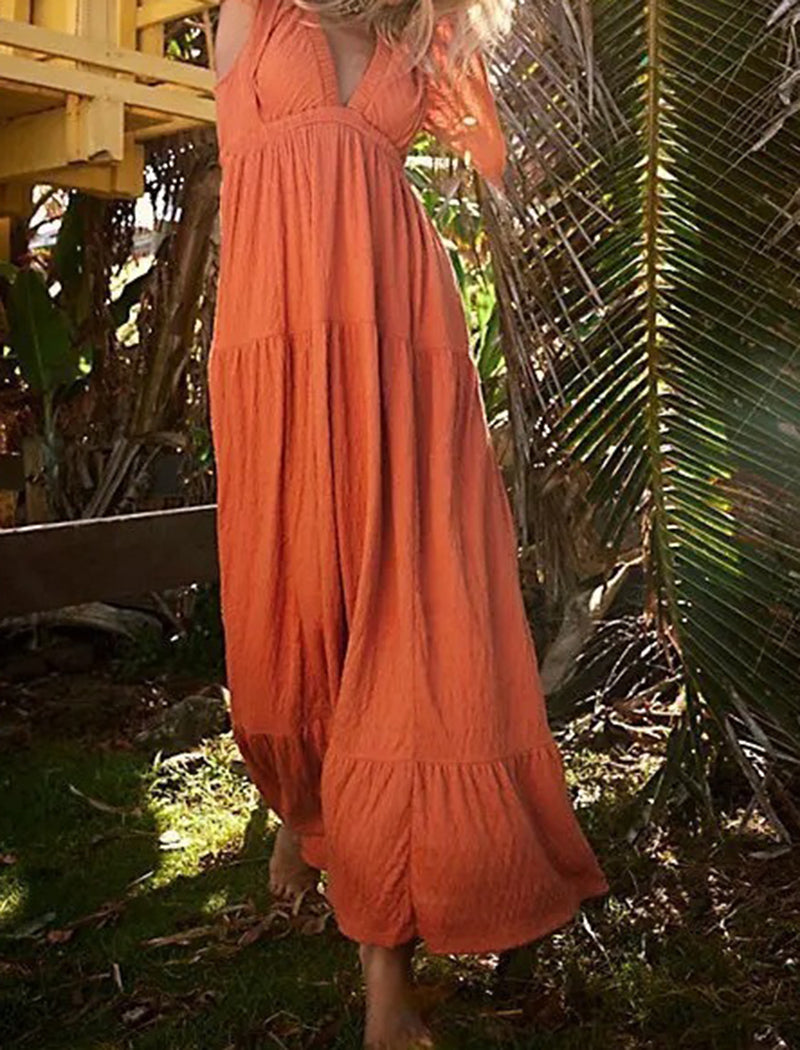 Loose-Fit Tiered Maxi Dress