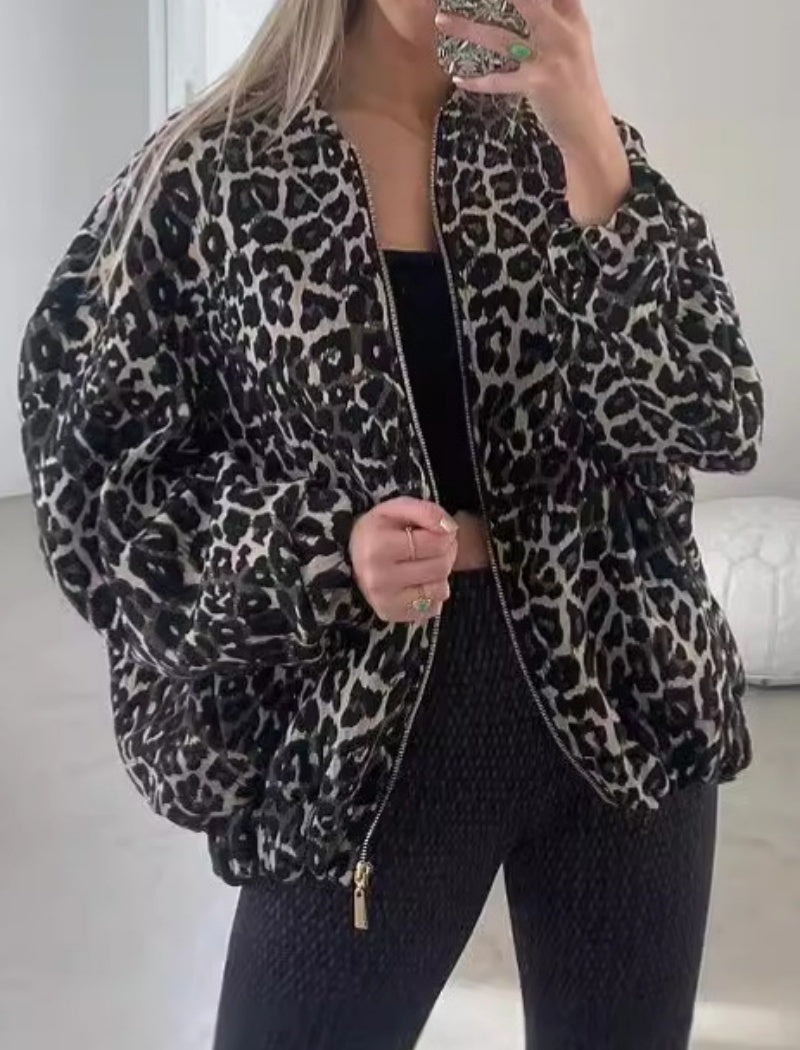 Leopard Print Puffer Jacket