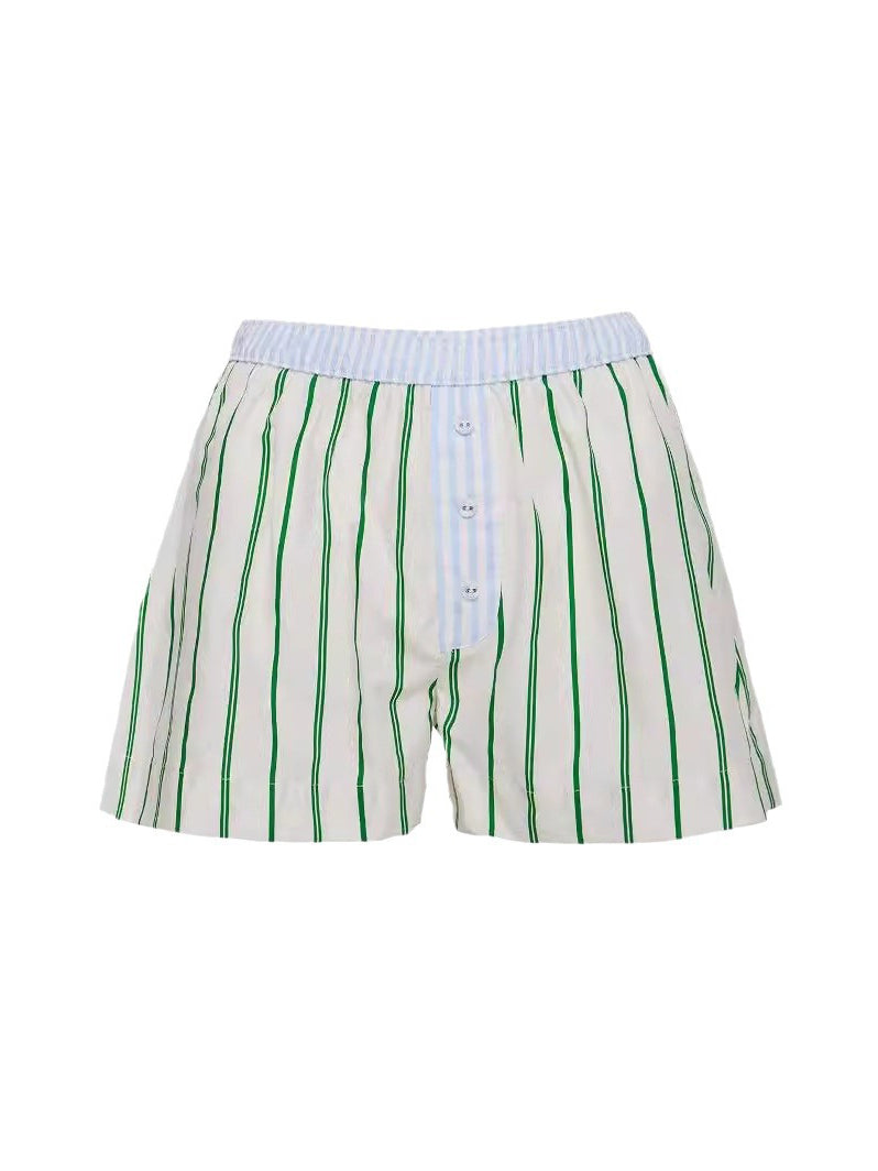 High-Waist Striped Shorts
