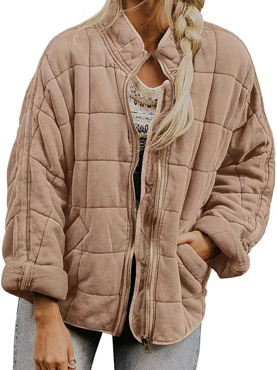 Pocket Stand Collar Puffer Jacket