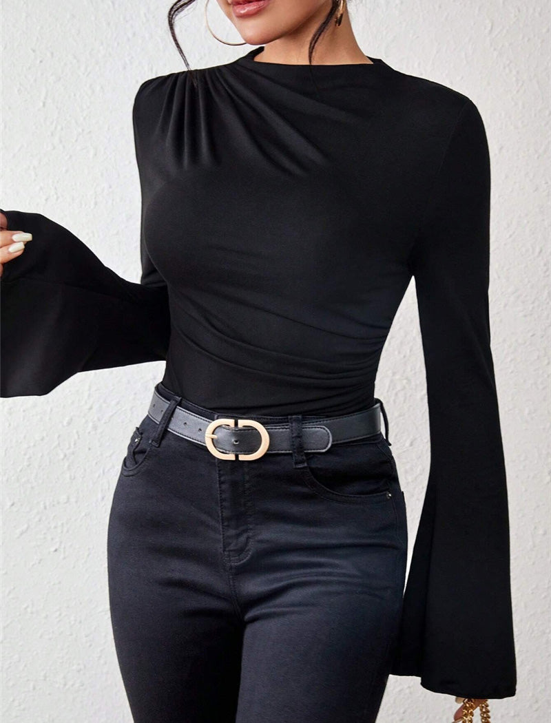 Ruched Bell Sleeve Top