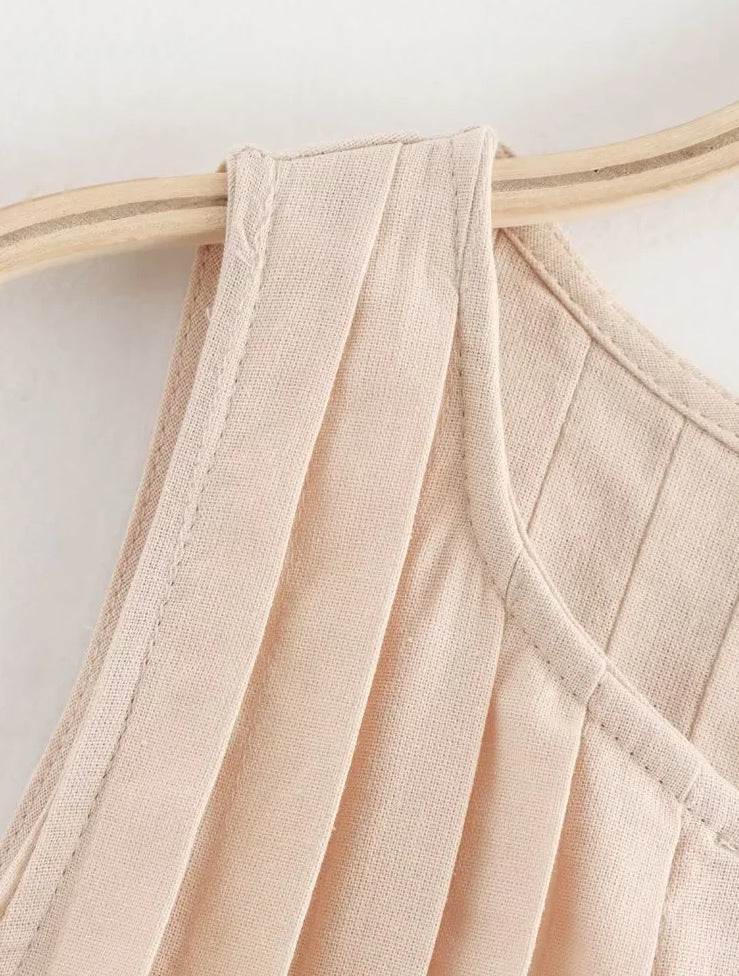 Pleated Vest and Skirt Set