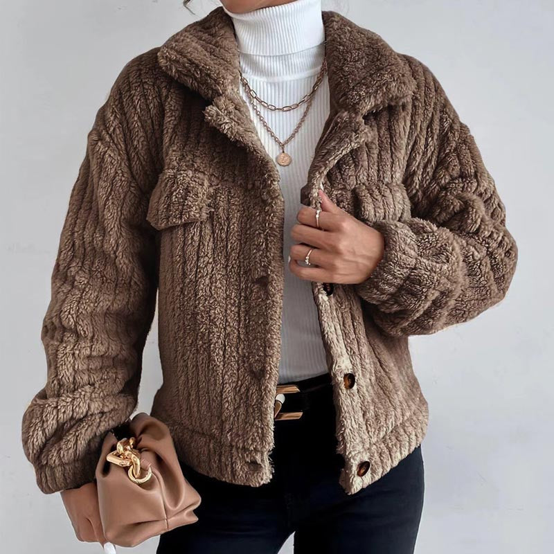 Plush Collar Coat