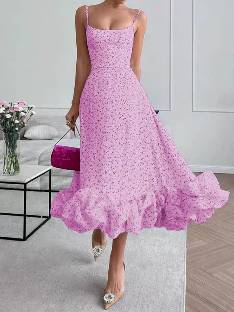 Cami Flared 3D Floral A-Line Dress