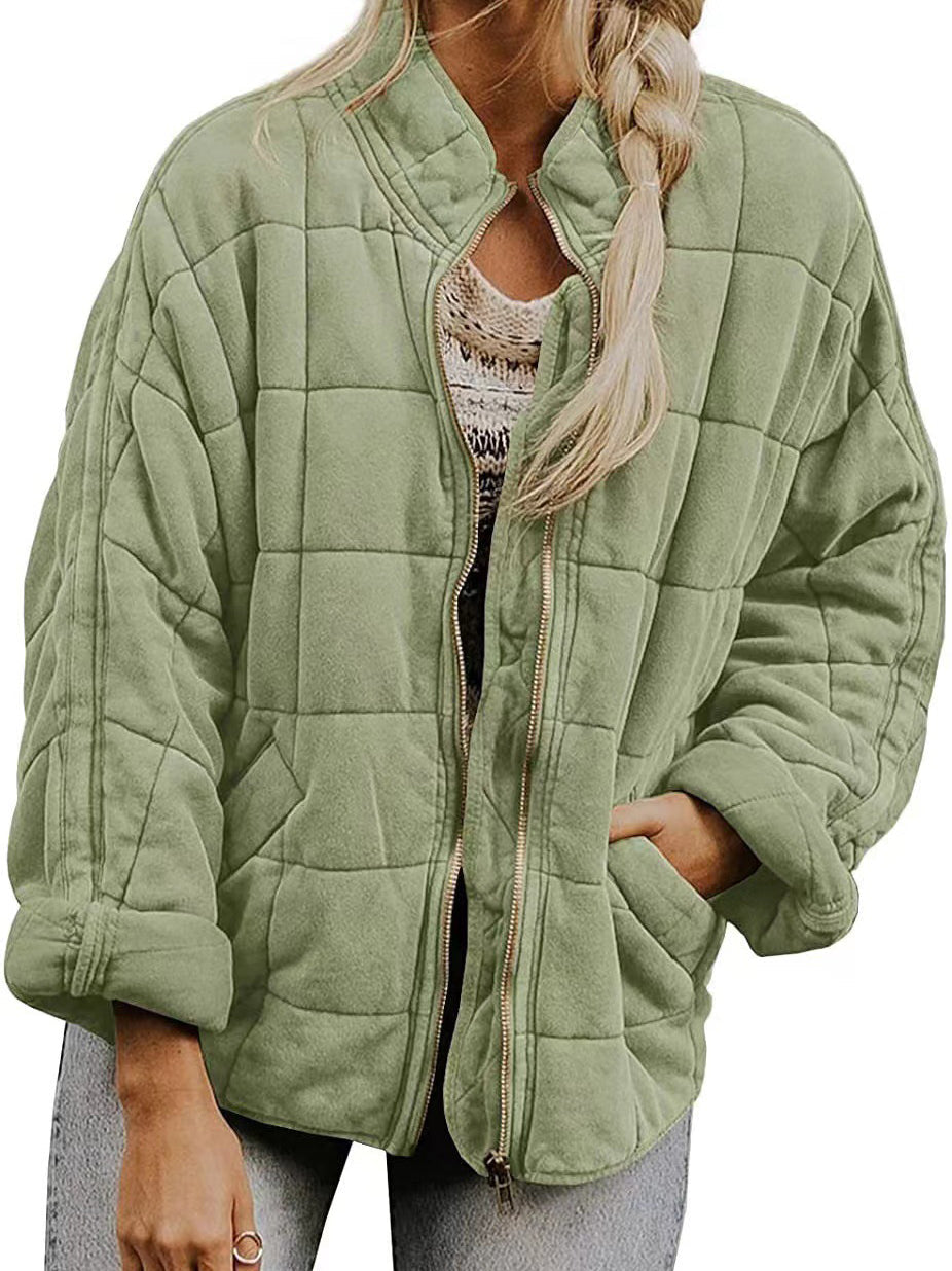 Pocket Stand Collar Puffer Jacket