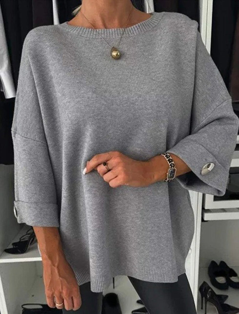 Relaxed Buttoned Knit Top