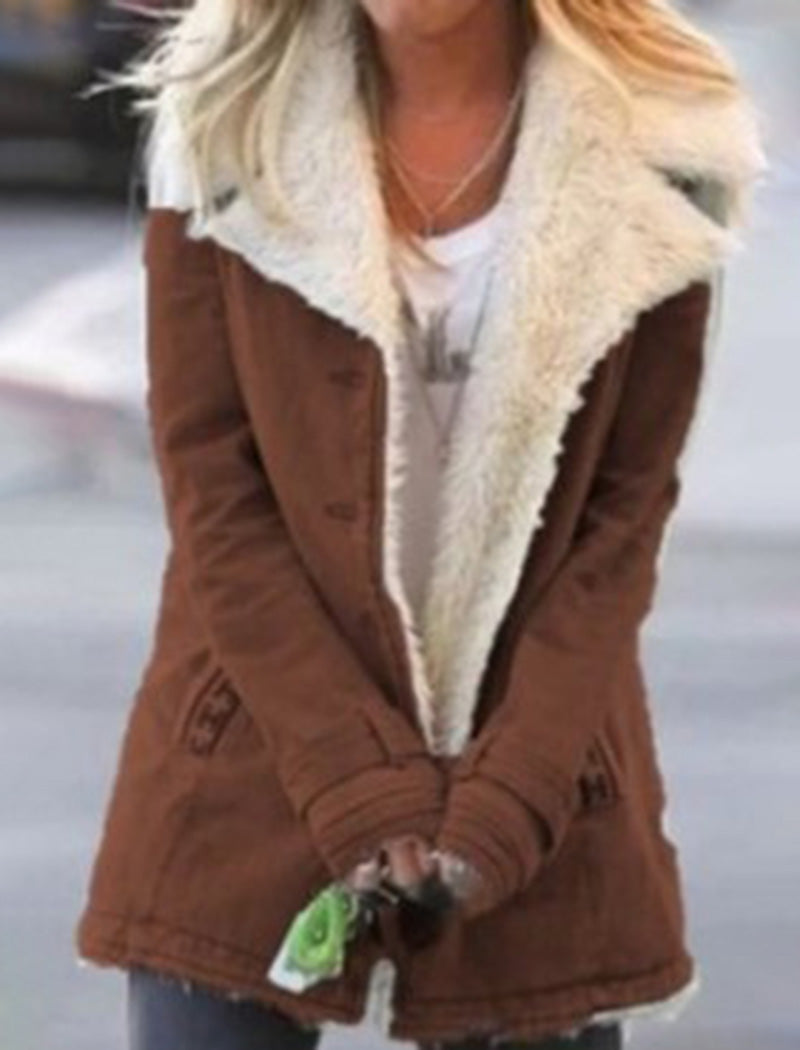 Fleece Lined Button-Up Coat