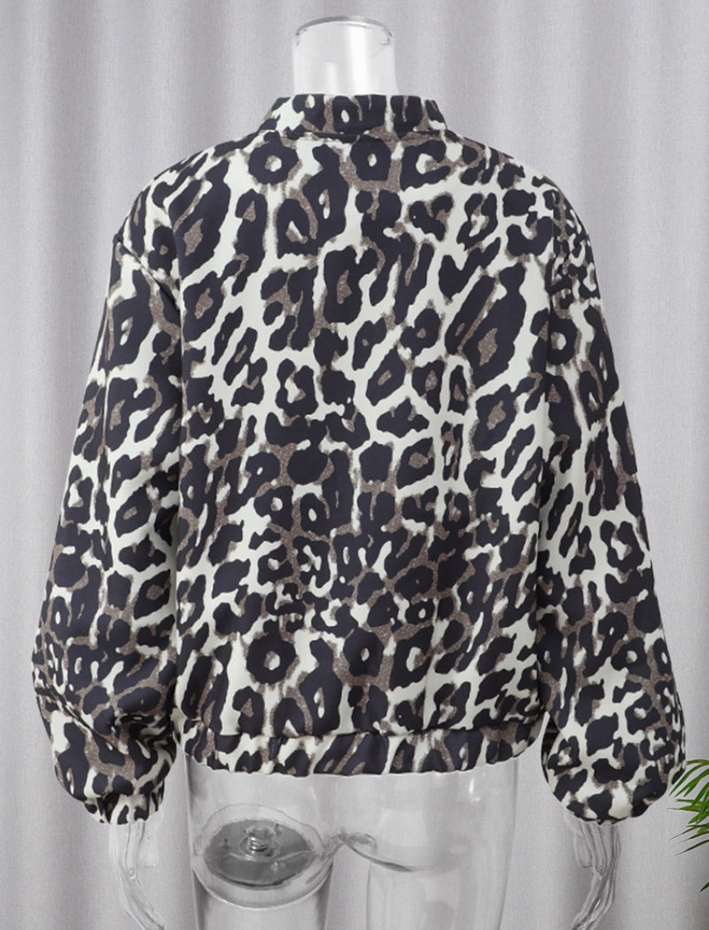 Leopard Print Puffer Jacket
